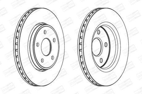 JEEP Диск тормозной передн.Grand Cherokee 3.0 CRD 06- CHAMPION 562854CH1