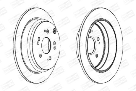 Диск тормозной задний (кратно 2) Honda CR-V CHAMPION 562884CH (фото 1)