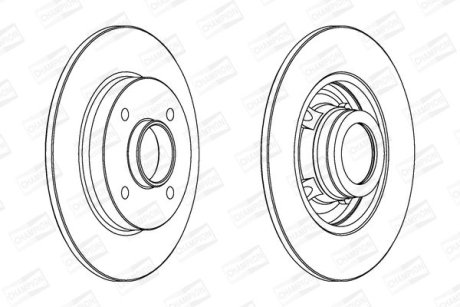 CITROEN Диск тормозной задн.C3,C4 Peugeot 207,307 CHAMPION 562938CH1