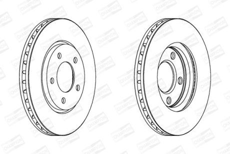 CHRYSLER диск гальмівний передн.&quot;15&quot; 281*28 Voyager IV,Dodge Caravan 00- CHAMPION 563030CH