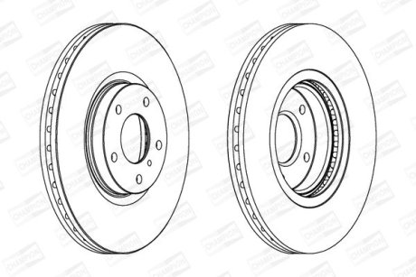 Диск тормозной передний (кратно 2) Nissan Murano (563032CH-1) CHAMPION 563032CH1