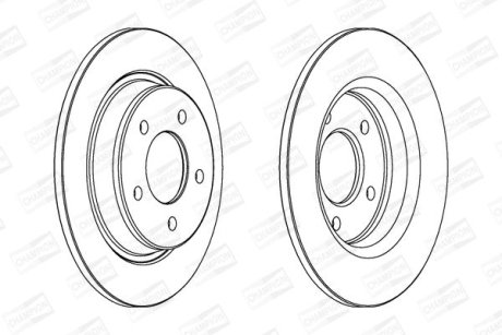 MAZDA диск гальмівний задн.&quot;15&quot; Mazda 3/5 1.8/2.0/2.3 CHAMPION 563043CH