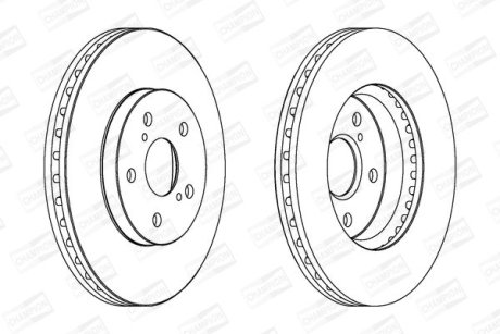 Диск тормозной передний (кратно 2) Toyota Camry CHAMPION 563047CH