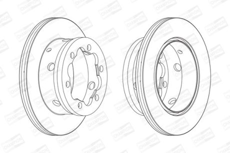 DB диск гальмівний задн. (вентил.) Sprinter 95-06 VW LT 96- (285*22) CHAMPION 567810CH