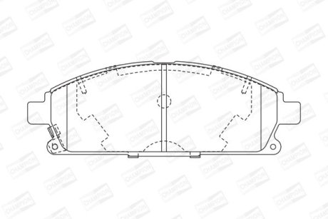 Колодки тормозные дисковые передние NISSAN CIMA (WY33) 96-01, PATHFINDER II (R50) 95-05 CHAMPION 572466CH