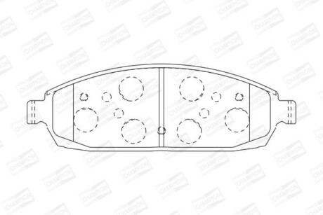 Колодки тормозные дисковые передние Jeep Grand Cherokee (III,IV) CHAM CHAMPION 573340CH