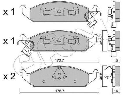 CHRYSLER тормозні колодки передн. STRATUS -01 CIFAM 822-355-0