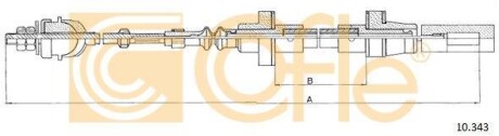 Трос, управление сцеплением COFLE 10343