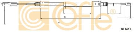 Трос, стояночная тормозная система COFLE 10.4611 (фото 1)