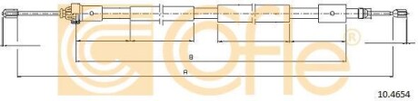 Трос, стояночная тормозная система COFLE 10.4654