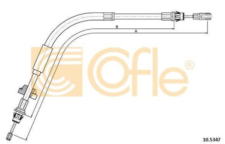 Трос ручного гальма перед.Ford Tourneo Cucstom Autobus 2012/04- COFLE 105347