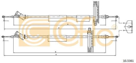 Трос, стояночная тормозная система COFLE 105361