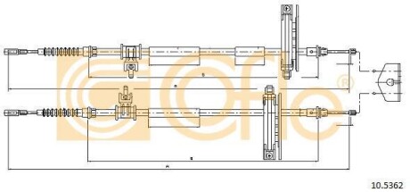 Трос, стояночная тормозная система COFLE 105362