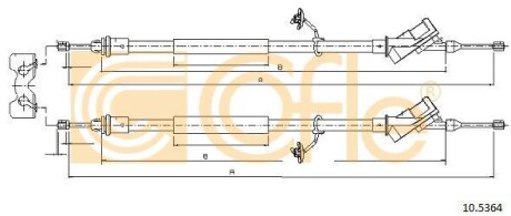 Трос, стояночная тормозная система COFLE 105364