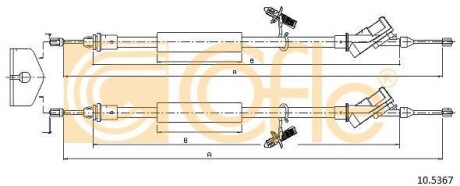 Трос, стояночная тормозная система COFLE 105367 (фото 1)