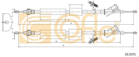 Трос ручного гальма COFLE 105371