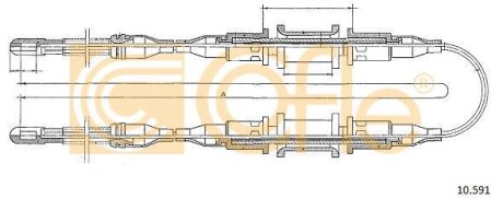 Трос ручного гальма Opel Kadett E 1.6-1.8 COFLE 10591