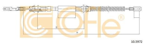 Трос, стояночная тормозная система COFLE 10.5972 (фото 1)