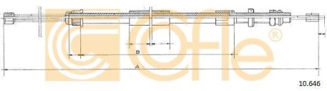 Трос, стояночная тормозная система COFLE 10.646