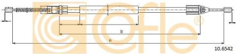 Трос, стояночная тормозная система COFLE 10.6542