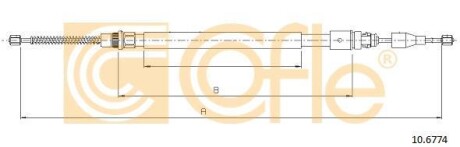 Трос, стояночная тормозная система COFLE 10.6774