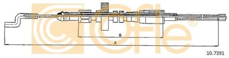 Трос ручного гальма зад. T4 -96 Л=Пр. (барабан) (844/506) COFLE 10.7391