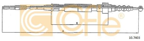 Трос, стояночная тормозная система COFLE 107403