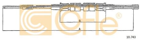 Трос ручного гальма COFLE 10.743
