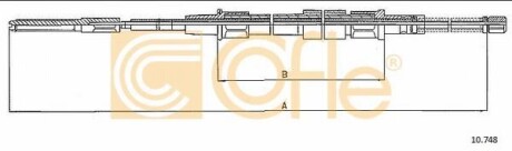 Трос, стояночная тормозная система COFLE 10748