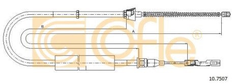 Трос, стояночная тормозная система COFLE 10.7507 (фото 1)
