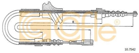 Трос ручного гальма COFLE 10.7542