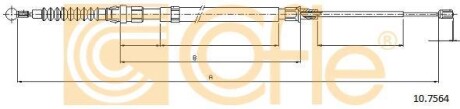 Трос, стояночная тормозная система COFLE 10.7564