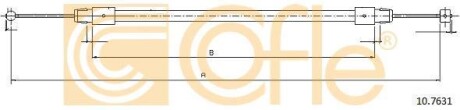 Трос ручного гальма перед. VW TOUAREG (7LA, 7L6, 7L7) 2002/10-2010/05 COFLE 107631