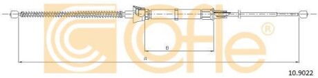 Трос ручного гальма 10.9022 SEAT TOLEDO/SKODA RAPID 12- 1707/959 HAMULCE B╩BNOWE LEWA/PRAWA COFLE 109022