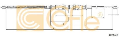 Трос, стояночная тормозная система COFLE 10.9037