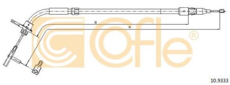 Трос, стояночная тормозная система COFLE 10.9333
