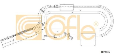 Трос, стояночная тормозная система COFLE 109335 (фото 1)