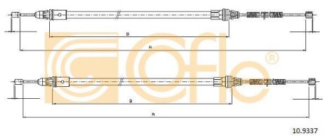 Трос, стояночная тормозная система COFLE 109337 (фото 1)