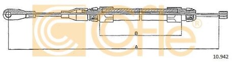 Трос ручного гальма пер. Mercedes 200-300 85>DB 201,124 COFLE 10942