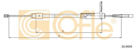 Трос, стояночная тормозная система COFLE 10.9434