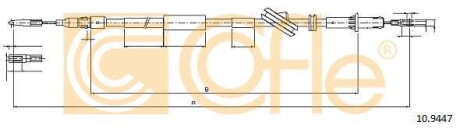 Трос, стояночная тормозная система COFLE 10.9447