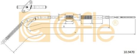 Трос ручного гальма.r. G (463) /L/ 2084/1728 COFLE 109470