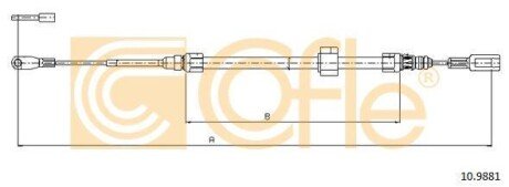 Трос, стояночная тормозная система COFLE 10.9881