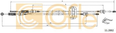 Трос куліси Trafic/Vivaro 2.0 i 01- (1215/930+1295/975) COFLE 11.2882