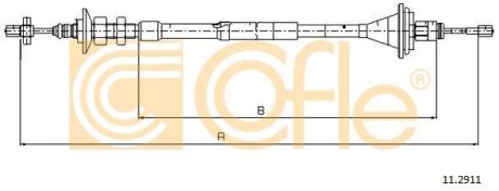 Трос, управление сцеплением COFLE 112911 (фото 1)