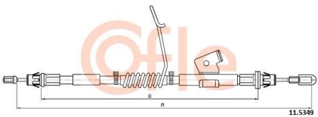 Трос ручного гальма зад. лів,(коротка база) Ford Cistom 13- COFLE 115349