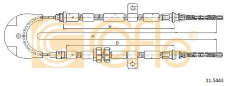 Трос, стояночная тормозная система COFLE 11.5443