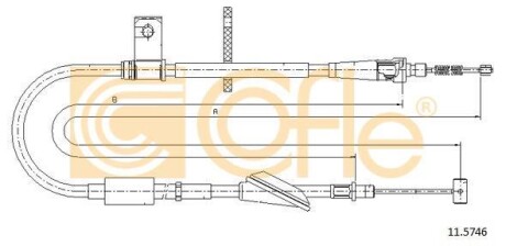 Трос, стояночная тормозная система COFLE 11.5746