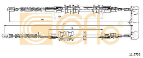 Трос, стояночная тормозная система COFLE 11.5755