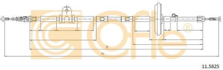 Трос, стояночная тормозная система COFLE 11.5825
